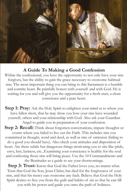 Guide to a Holy Confession Card 